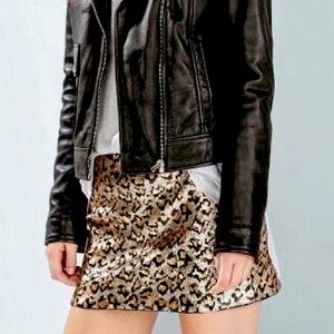 Revolve Superdown leopard sequin mini skirt